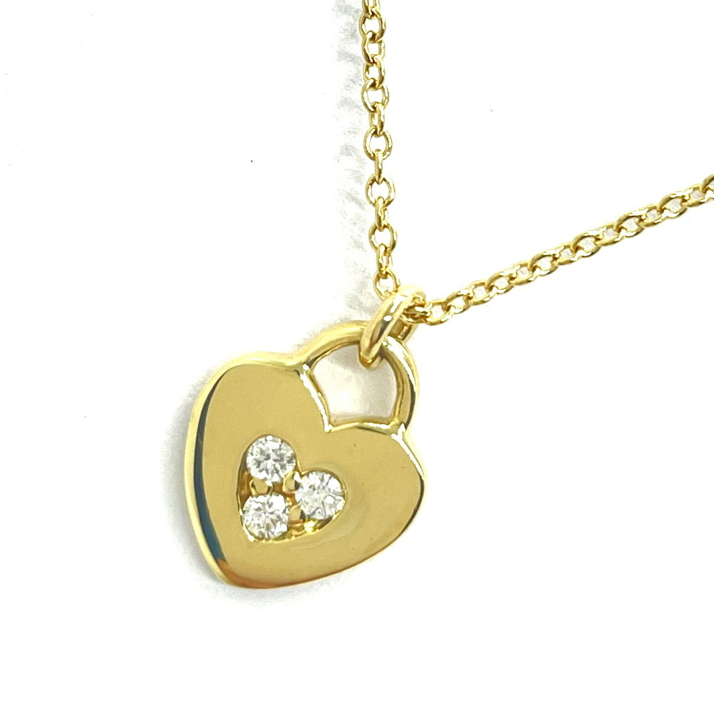 Tiffany & Co. Heart Lock Diamond Necklace Yellow Gold